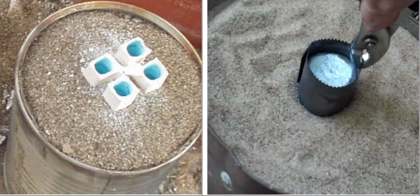 foam casting prep in playground sand